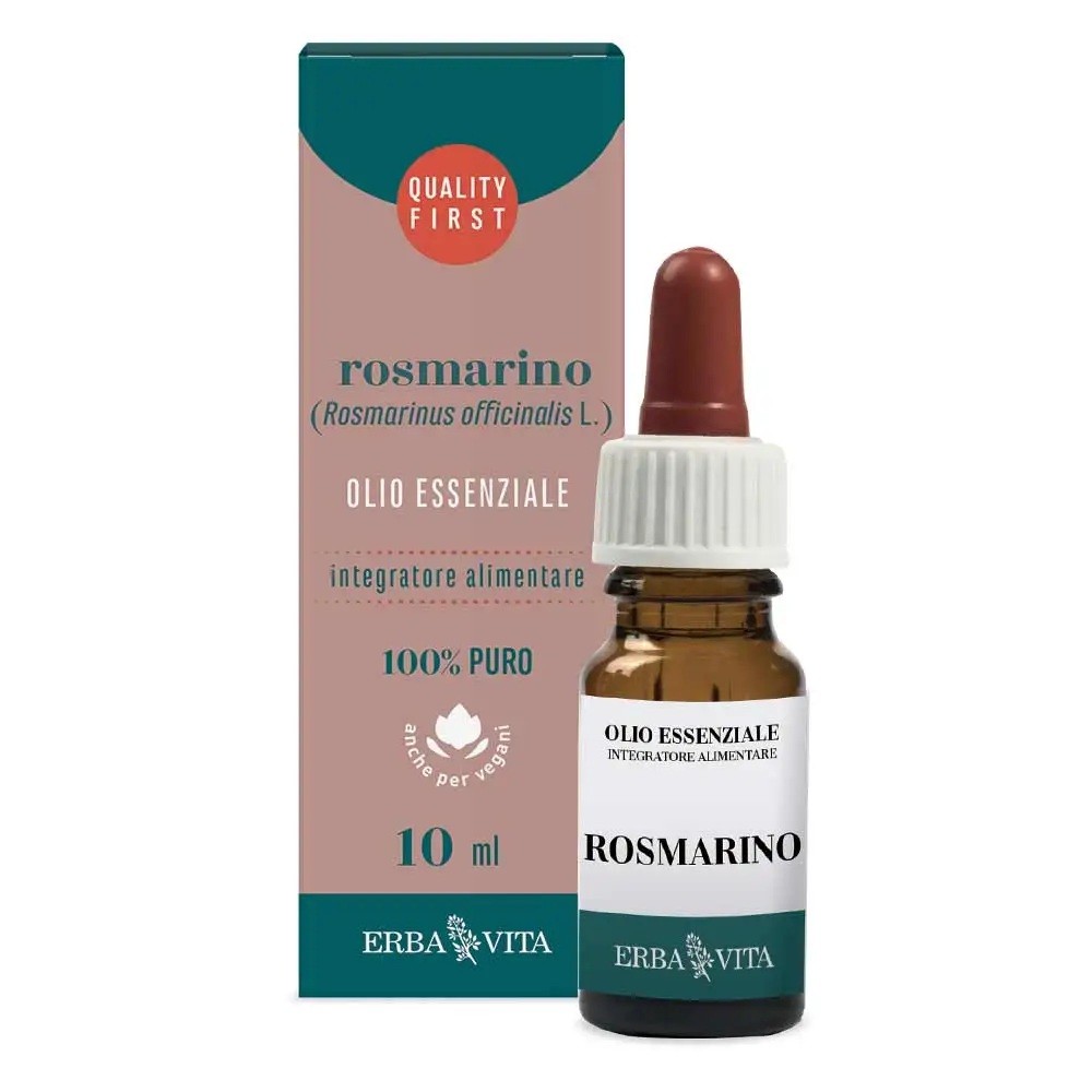 Erba Vita Rosmarino Olio Essenziale - Integratore Per La Funzione Epatica 10 ml 