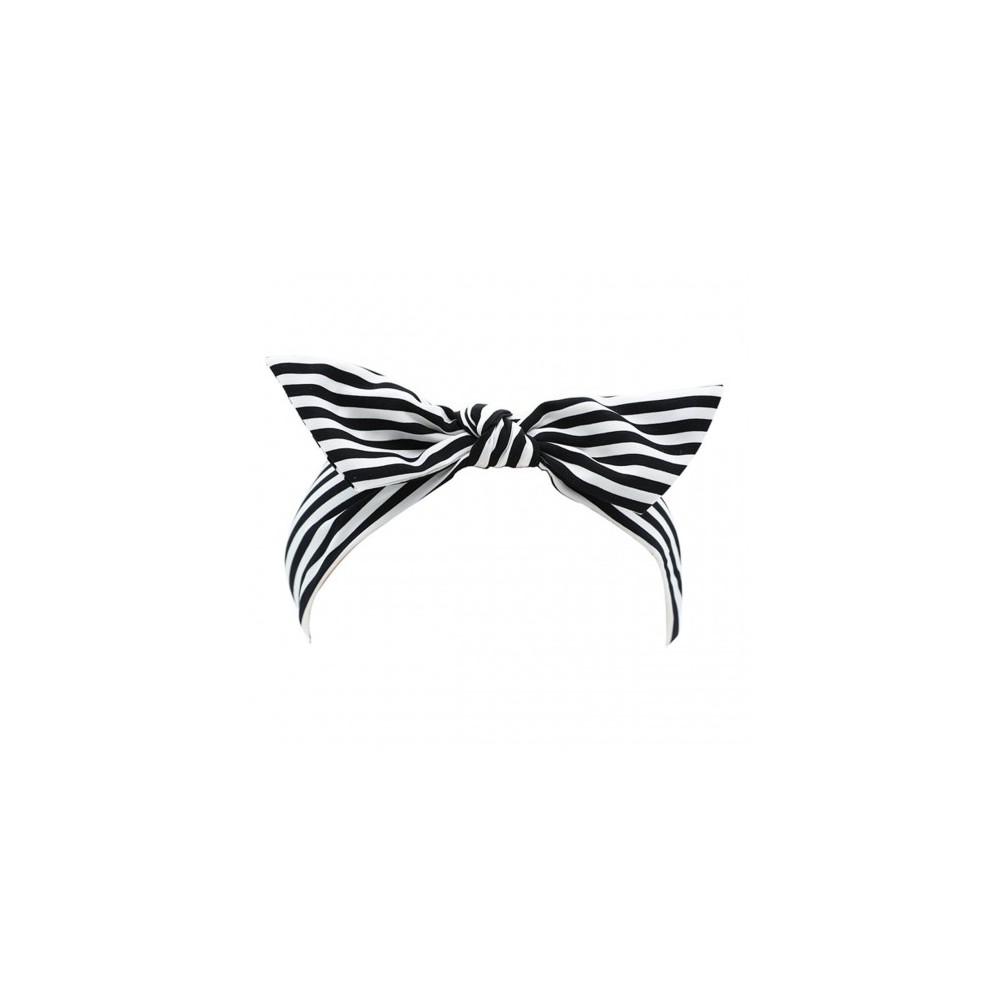 Ib Fashion Hair Cerchietto con Righe Nere e Bianche 