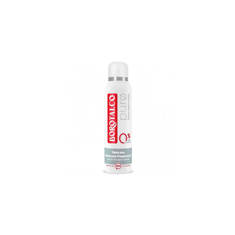 Borotalco Puro Profumo Di Brezza Muschiata - Deodorante Spray con Talco e Meolecole Traspiranti Asciutto Anti-Odori 150 ml 