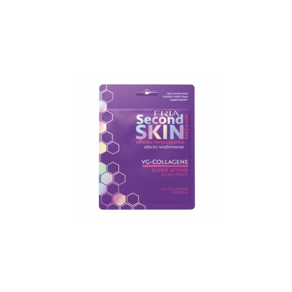 Fria Second Skin Vg-Collagene Super attivo - Maschera Viso Effetto Rimpolpante 