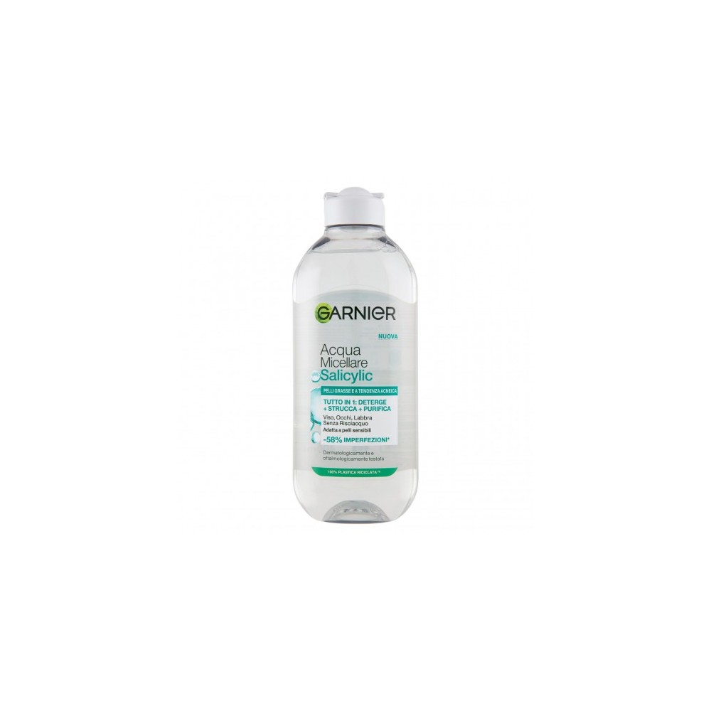 Garnier Acqua Micellare Salicylic - Detergente per pelli grasse e a tendenza acneica 400 ml 
