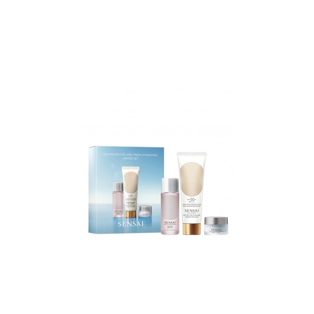 Sensai Cellular Performance Lotion II Moist + Fresh Cream + Silky Bronze Protective Suncare Cream for Face Spf50+  
