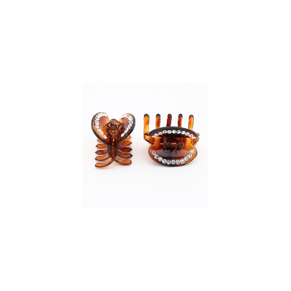 Ib Fashion Hair 144M - 2 Pinze Tartaruga con Strass per capelli 