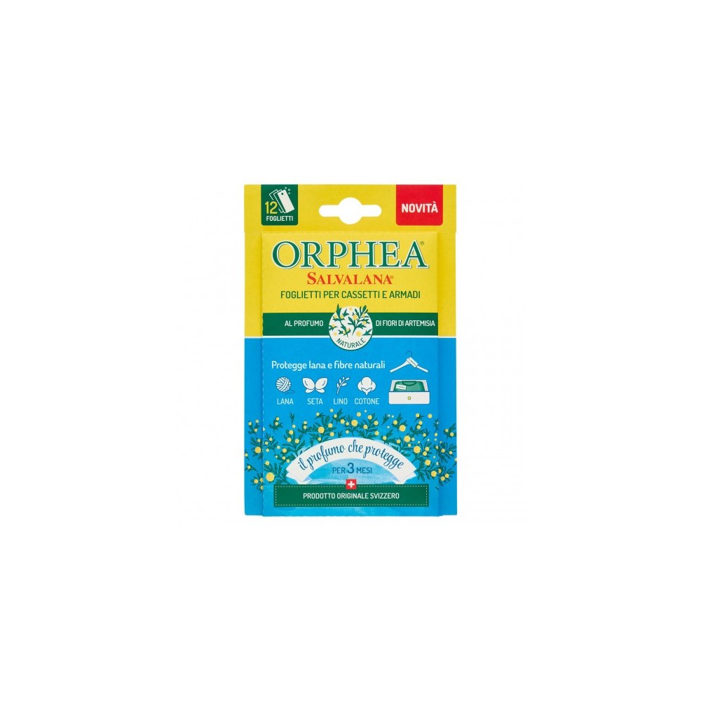 Orphea Salvalana - 12 Foglietti Per Cassetti E Armadi Al Profumo Di Fiori Di Artemisia 