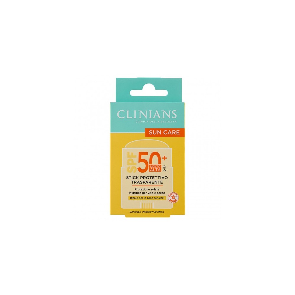 Clinians Crema Solare 50+ SPF Stick Protettivo Trasparente Protezione Molto Alta 