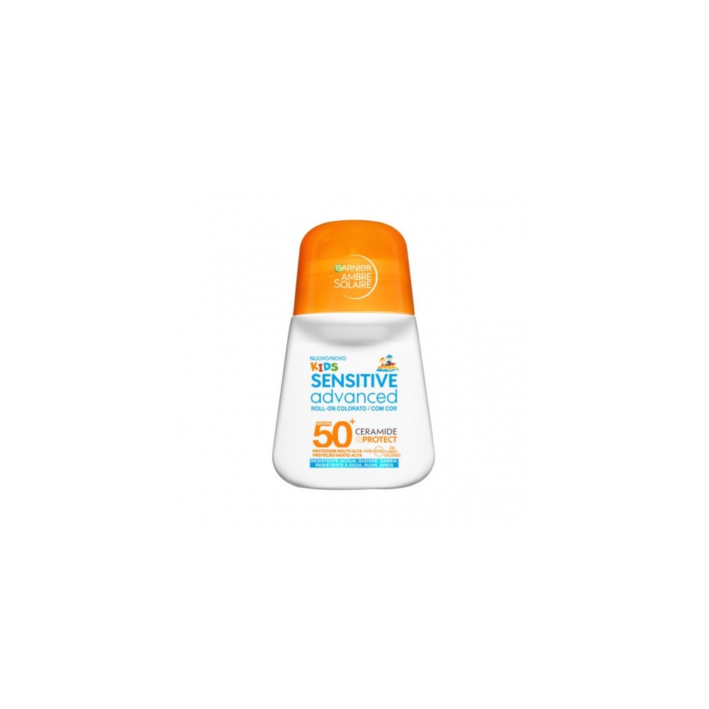 Garnier Crema solare per bambini 50+ Spf Kids Sensitive Advanced Roll-On Colorato 50 ml 