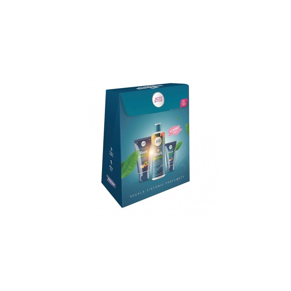 Note Di Schiuma Cofanetto Regalo Rock 3in1 Zenzero E Guaranà - Docciaschiuma 400 ml + Crema Corpo 200 ml + Crema Mani 75 Ml 