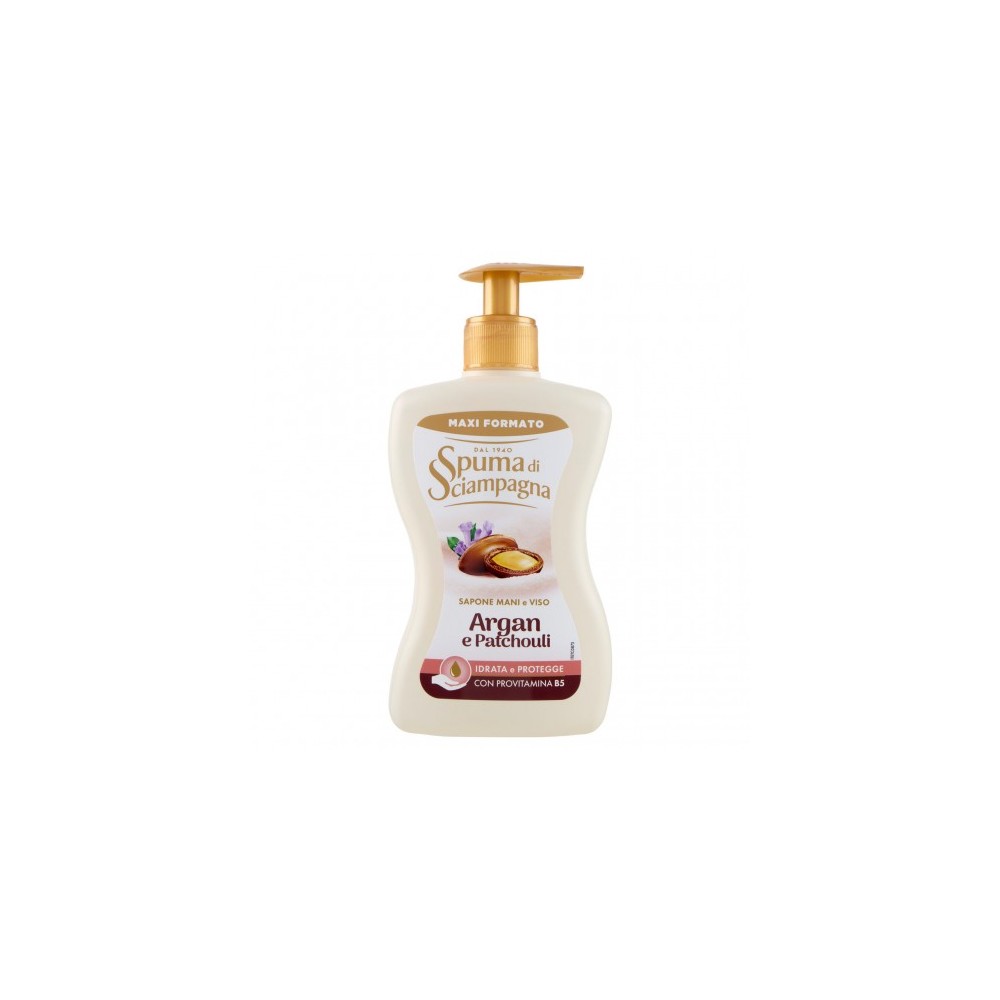 Spuma Di Sciampagna Argan E Patchouli - Sapone Mani e Viso 430 ml 