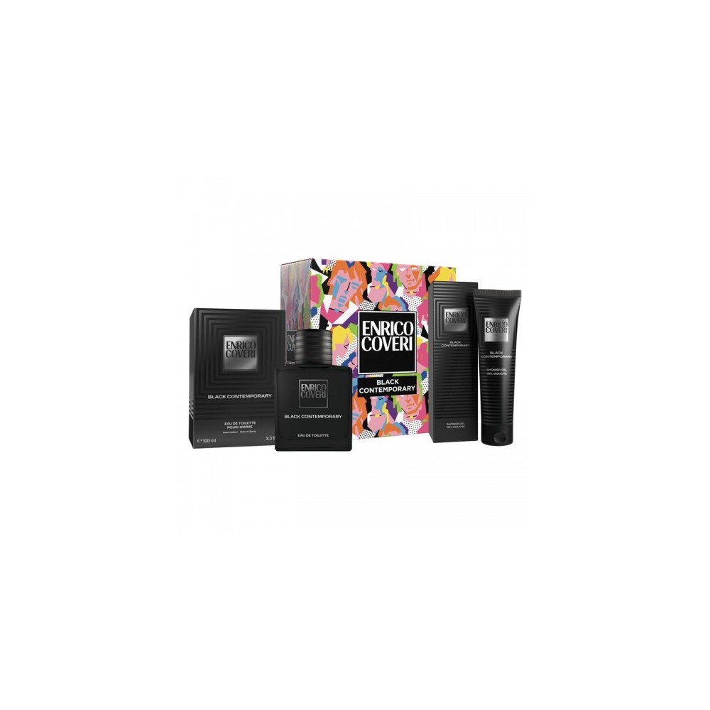 Enrico Coveri Black Contemporary - Eau De Toilette Uomo 100 Ml + Shower Gel 300 Ml 