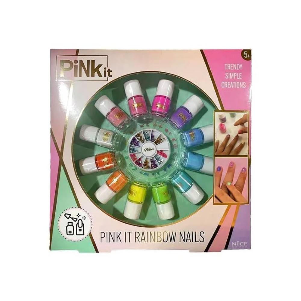 Nice Group Pink It Rainbow Nails - Set Per Decorare Le Unghie 