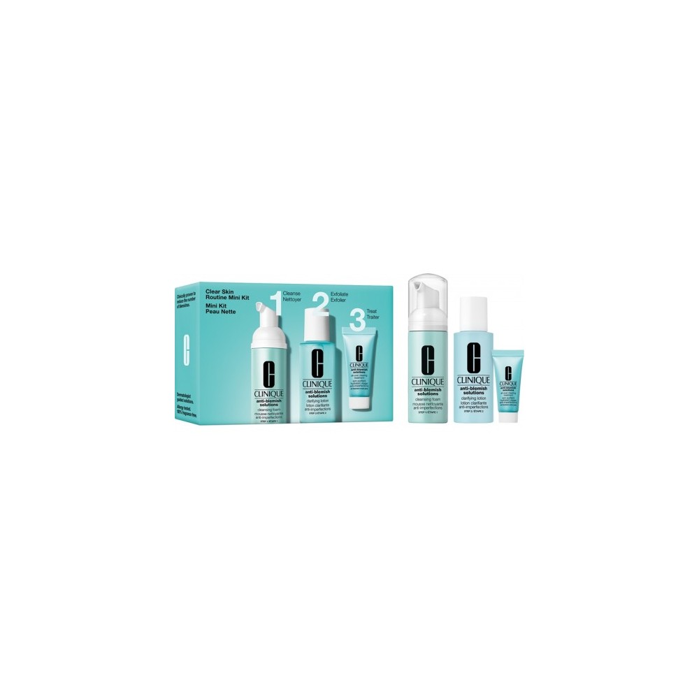 Clinique Clear Skin Routine Mini Kit Anti-Blemish Solutions - Trattamento Anti-Imperfezioni Pelle Chiara 