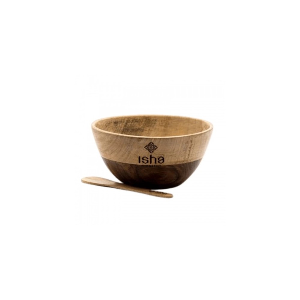 Isha Ciotola In Legno Multi-Essenza Da 550 Ml Con Cucchiaio  