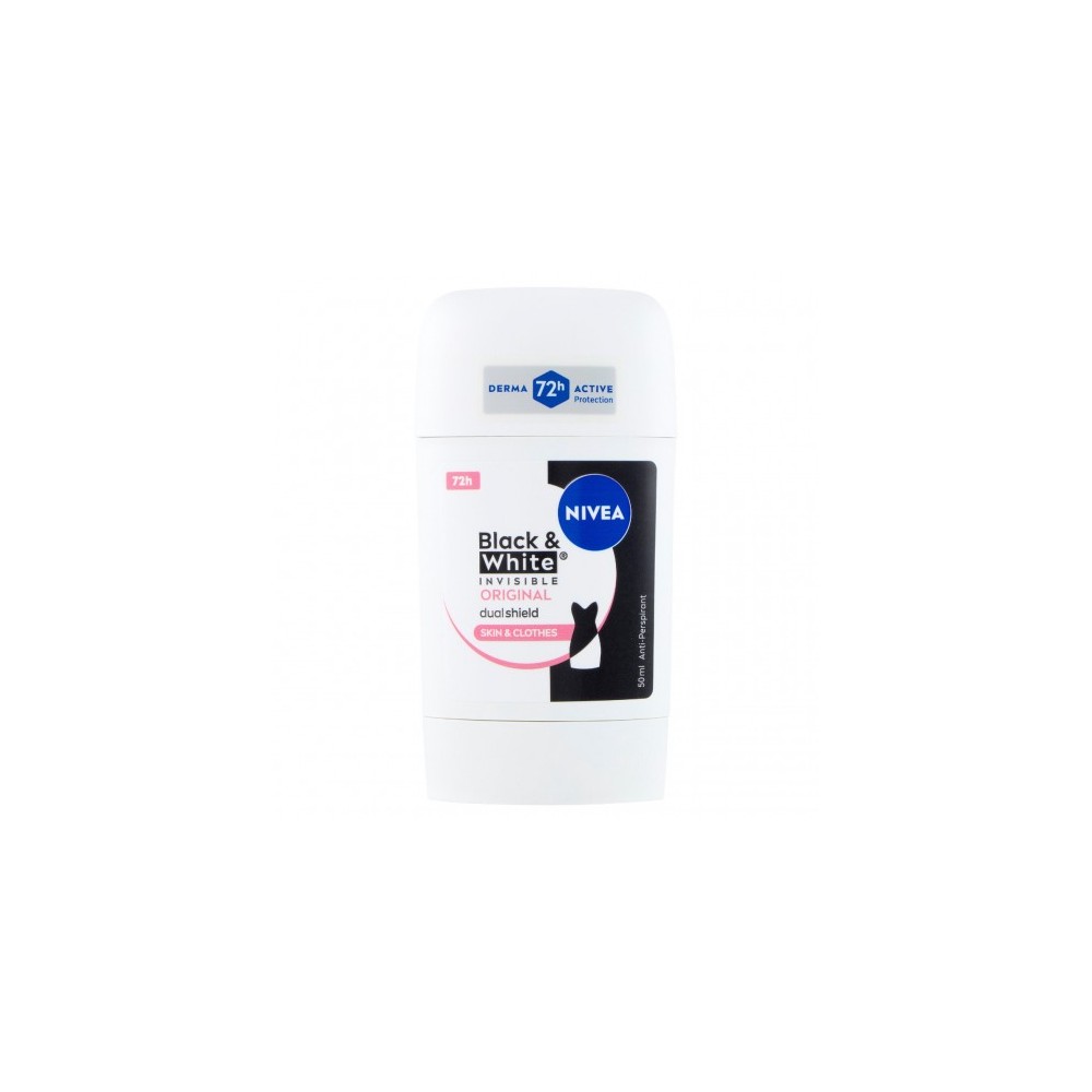 Nivea Black & White Invisible Original 72H - Deodorante Antitraspirante Stick 50 Ml 