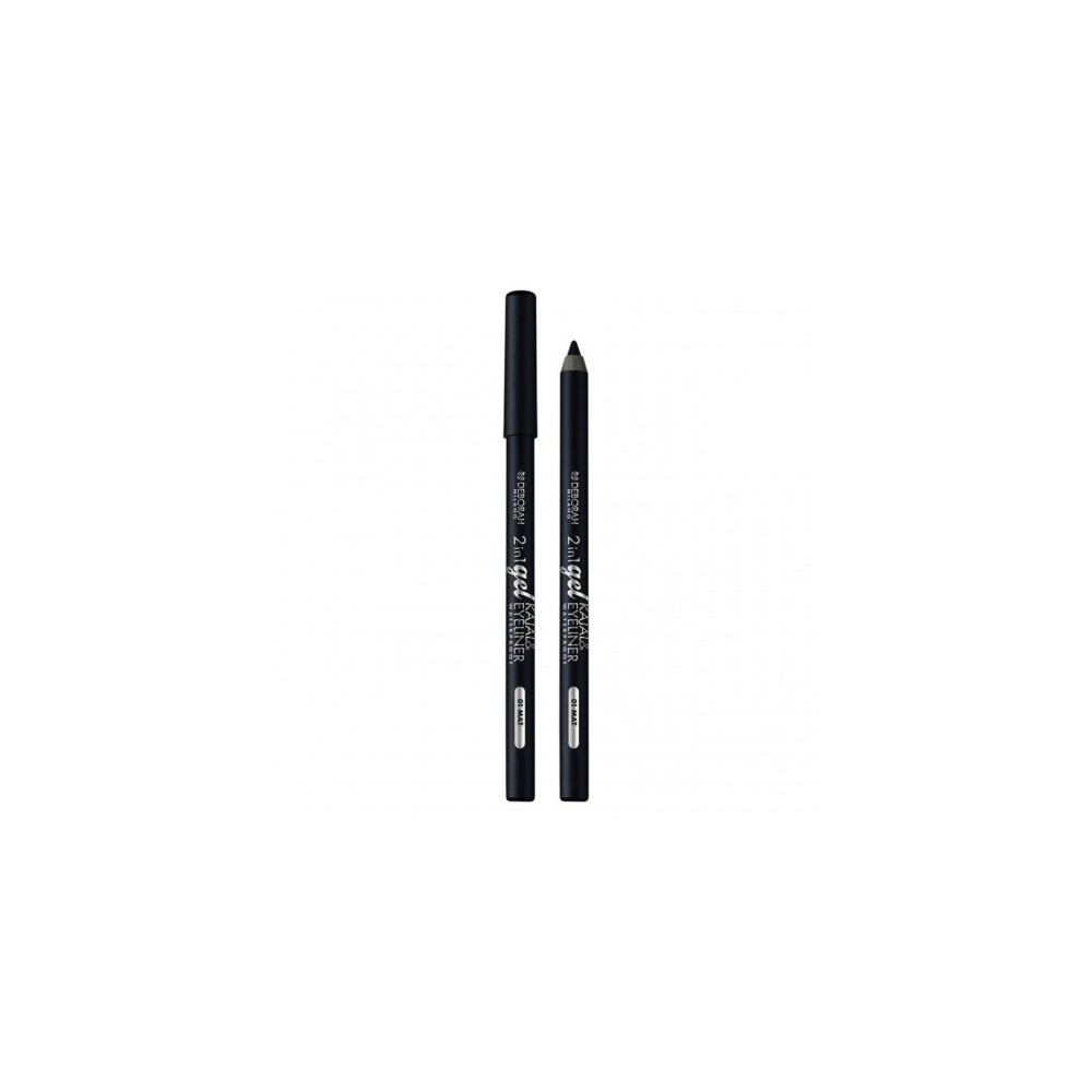 Deborah 2In1 Gel Kajal & Eyeliner - Matita Occhi N. 01 Mat Black 