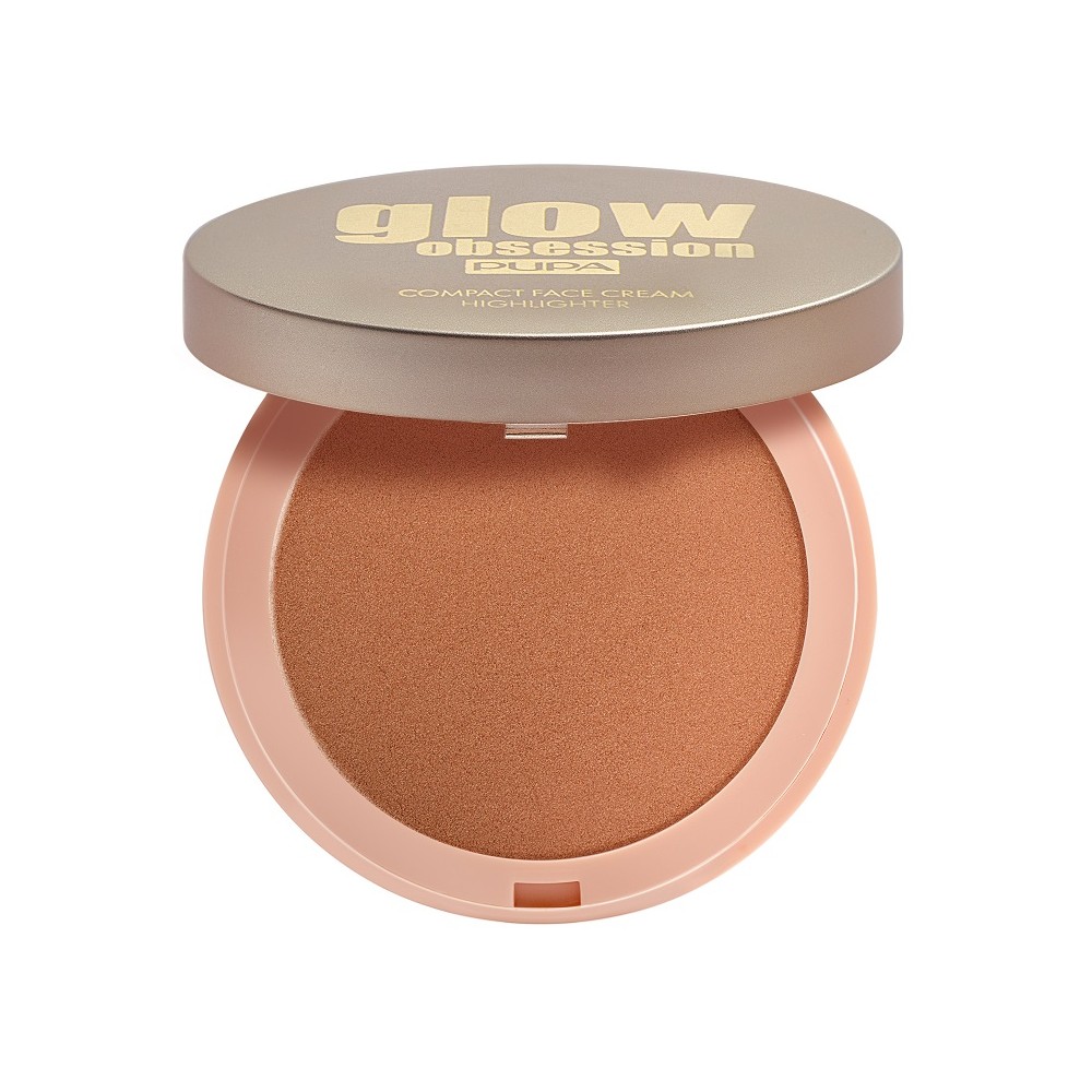 Pupa Glow Obsession Compact Face Cream Highlighter Effetto Luce Diffusa - 003 Topaz 
