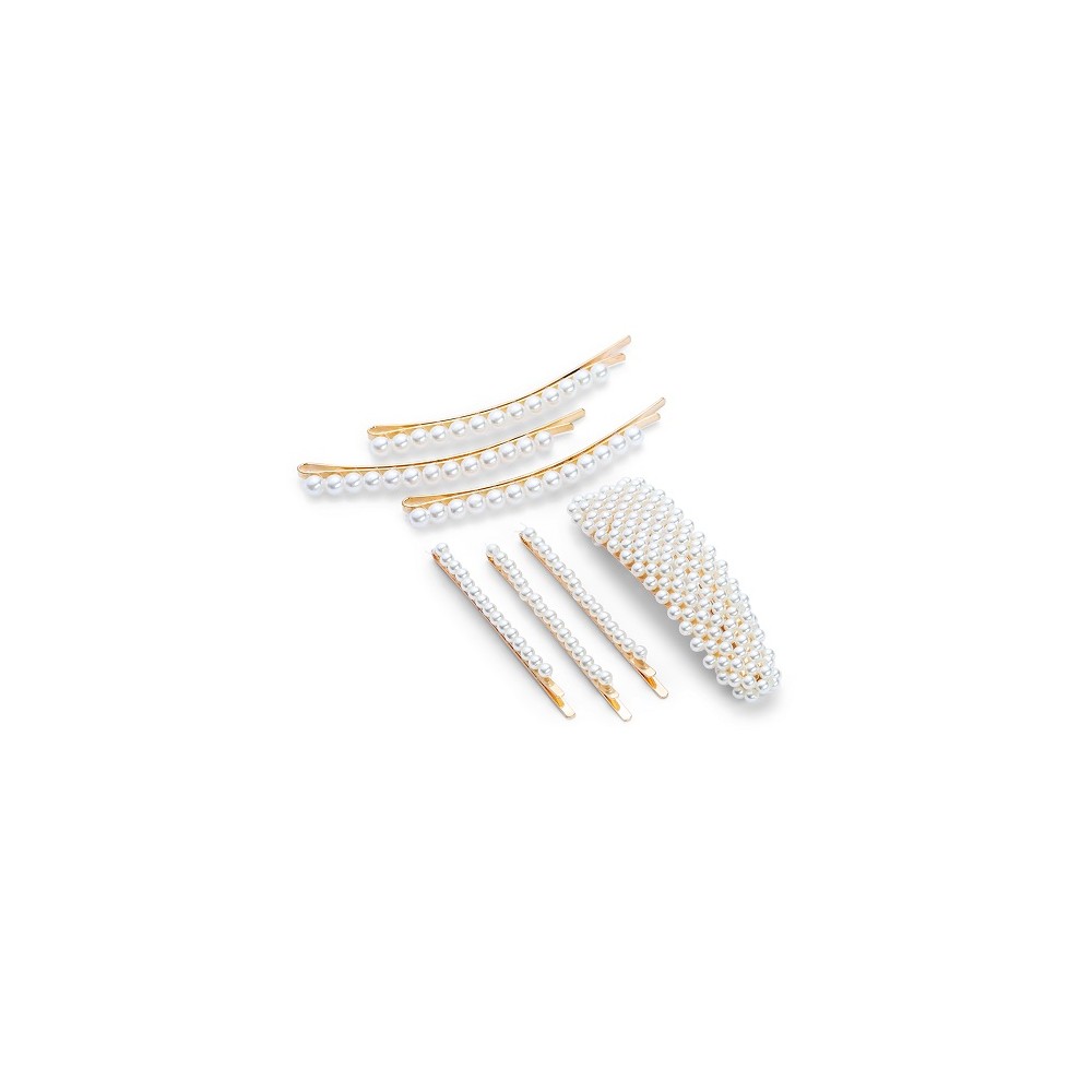 Zoe Ayla Faux Pearl Hair Clips 7PZ 