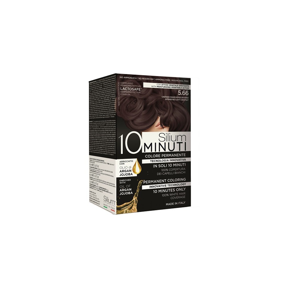 Silium 10 minuti Colorazione Permanente 5.66 Castano Chiaro Rosso Intenso 