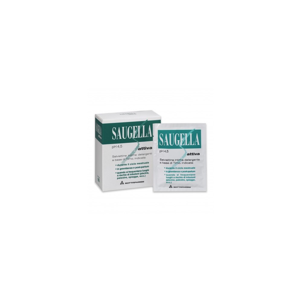 Saugella Attiva Salviettine Intime Detergenti pH 4.5 10PZ 