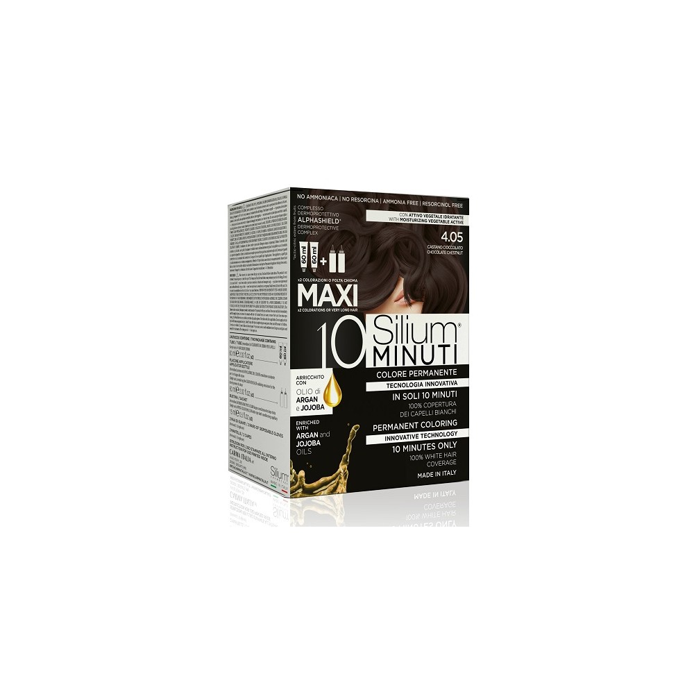 Silium 10 minuti Maxi Colorazione Permanente 4.05 Castano Cioccolato 