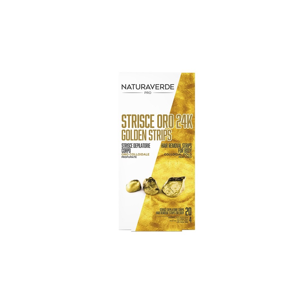 Naturaverde Pro Oro 24K Strisce Depilatorie Corpo 20PZ 