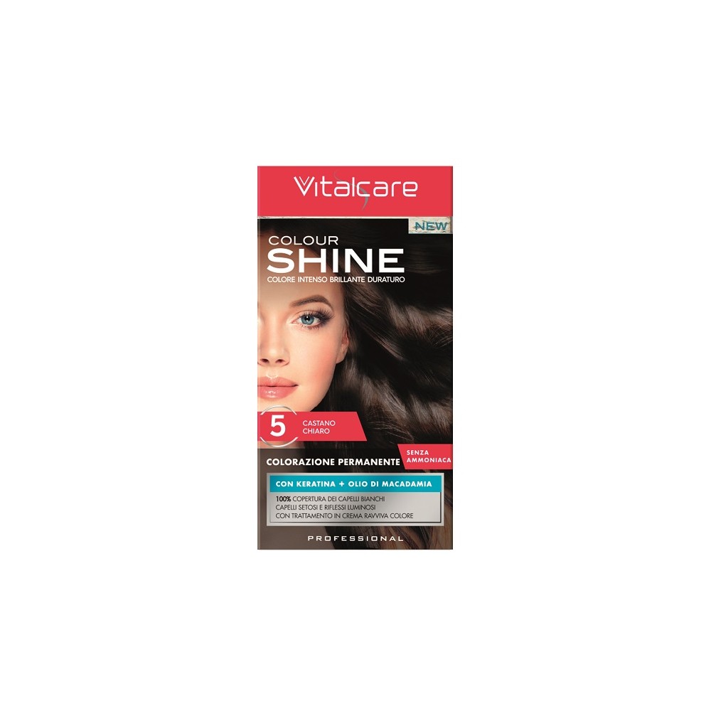 Vitalcare Colour Shine Colorazione Permanente Senza Ammoniaca 5 Castano Chiaro 