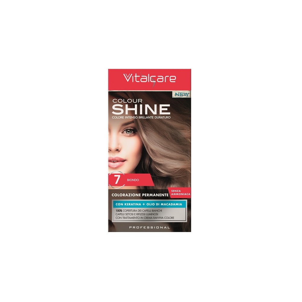 Vitalcare Colour Shine Colorazione Permanente Senza Ammoniaca 7 Biondo 