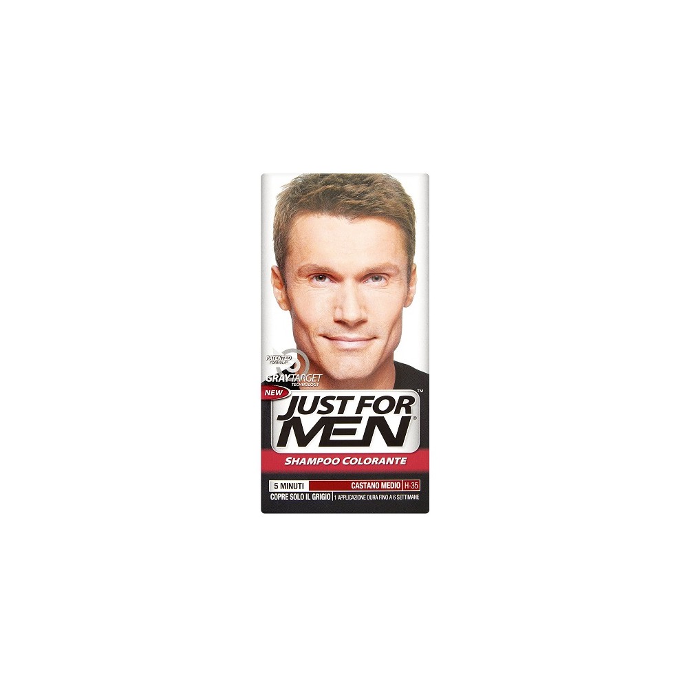 Just For Men Gray Target Technology Shampoo Colorante H-35 Castano Medio 