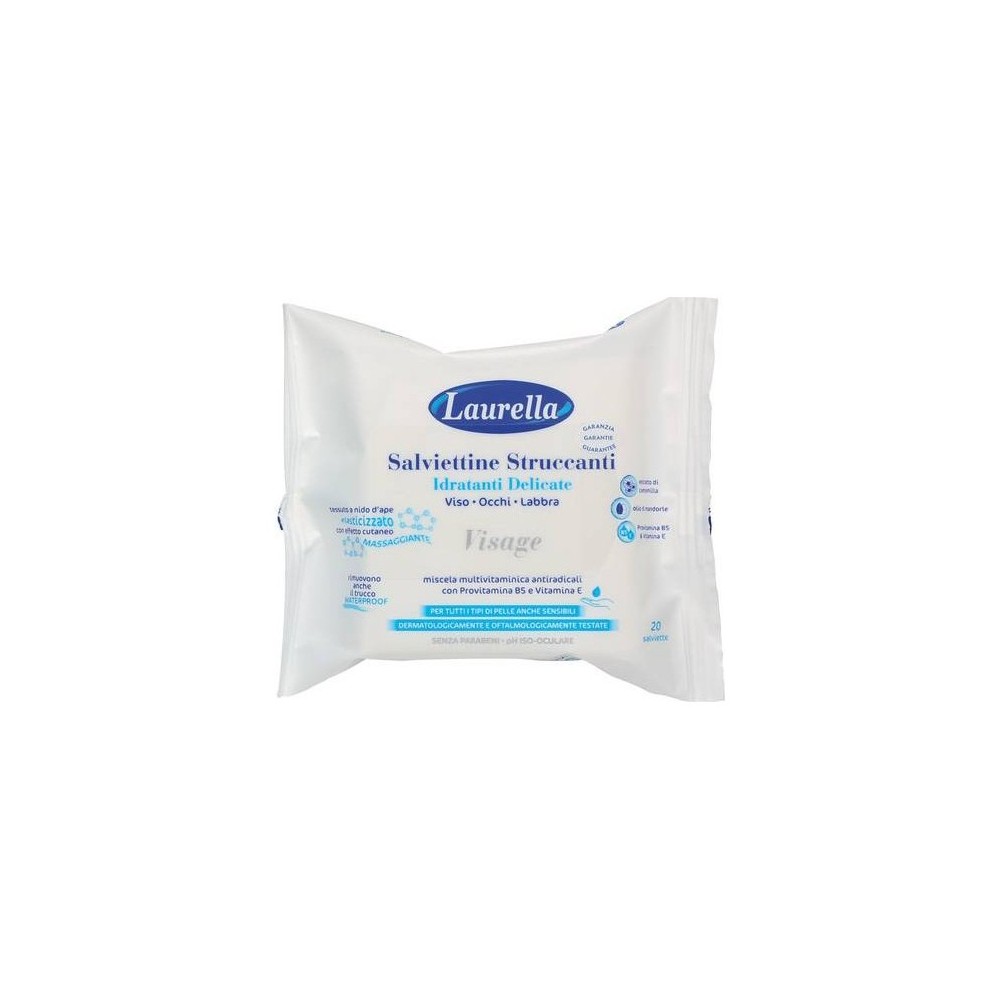 Laurella Salviettine Struccanti Viso Occhi Labbra 20 pezzi 