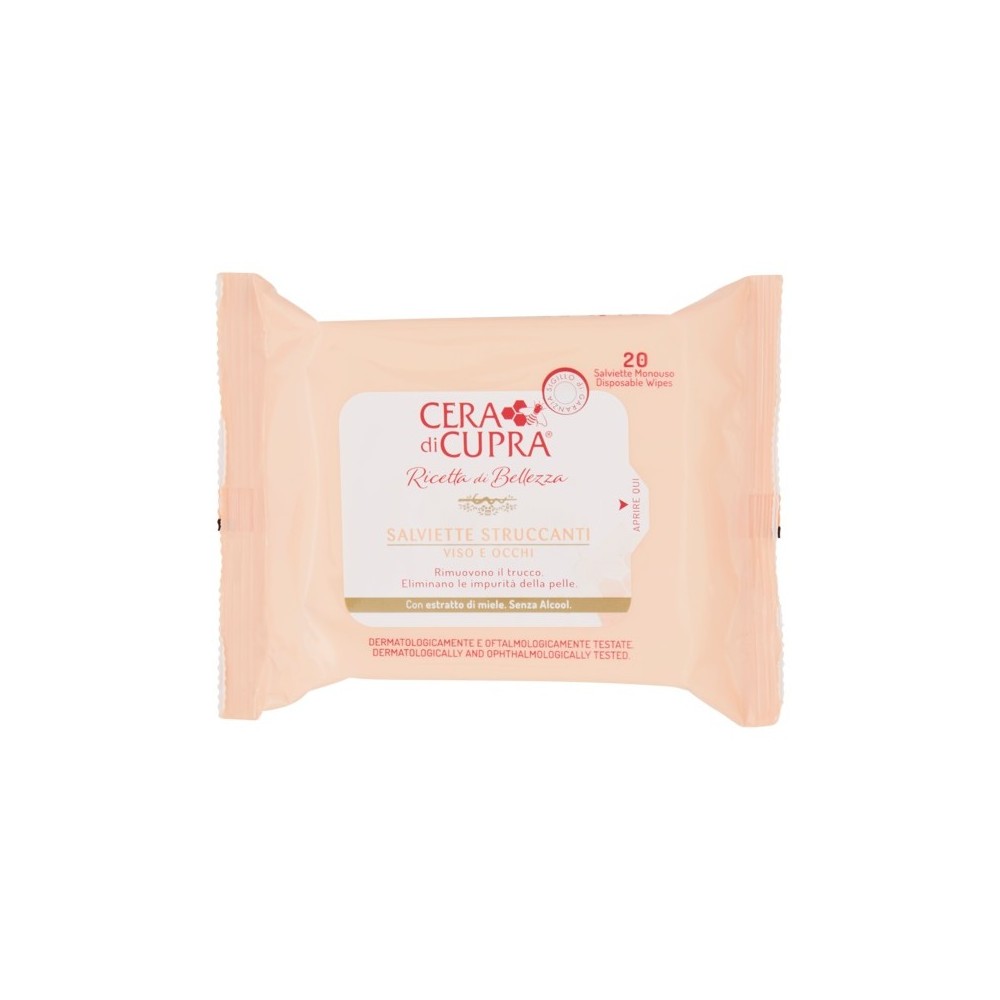 Cera Di Cupra Salviette Struccanti Viso E Occhi Con Estratto Di Miele 25 pz 