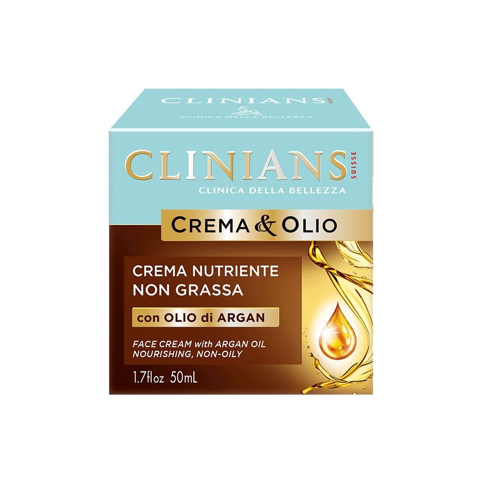 Clinians Crema&Olio Crema Nutriente Non Grassa con Olio di Argan 50 ml 