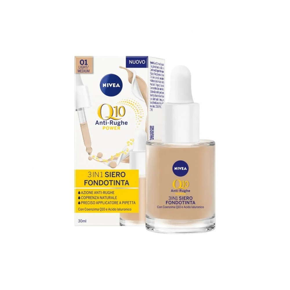 Nivea Q10 Anti-Rughe Power 3in1 Siero Fondotinta 30 ml - Light/Medium 