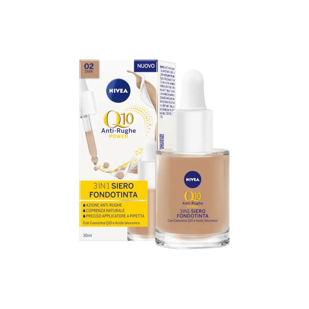 Nivea Q10 Anti-Rughe Power 3in1 Siero Fondotinta 30 ml - 02 Dark 