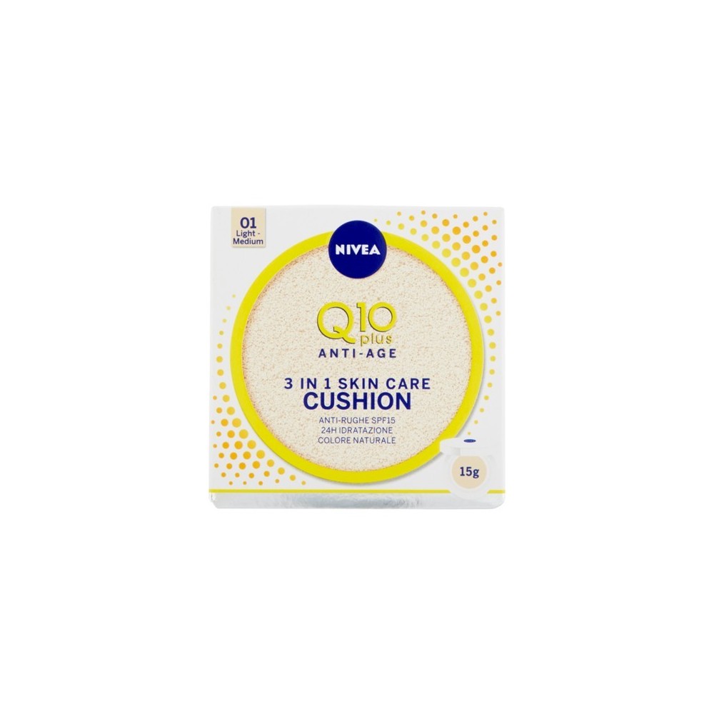 Nivea Q10 Plus Anti-Age 3 in 1 Skin Care Cushion Fondotinta 01 Light Medium 