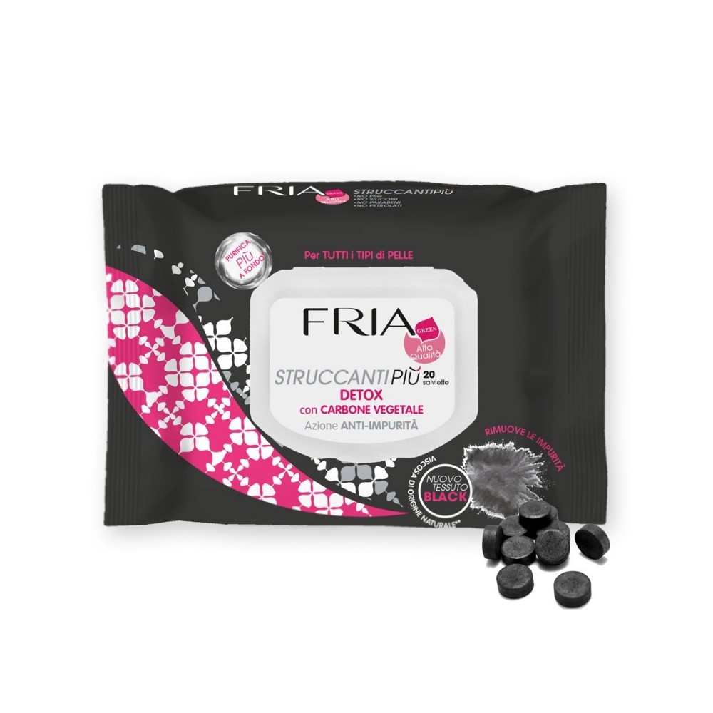Fria StruccantiPiù Detox Salviette con Carbone Vegetale - 20 pezzi 