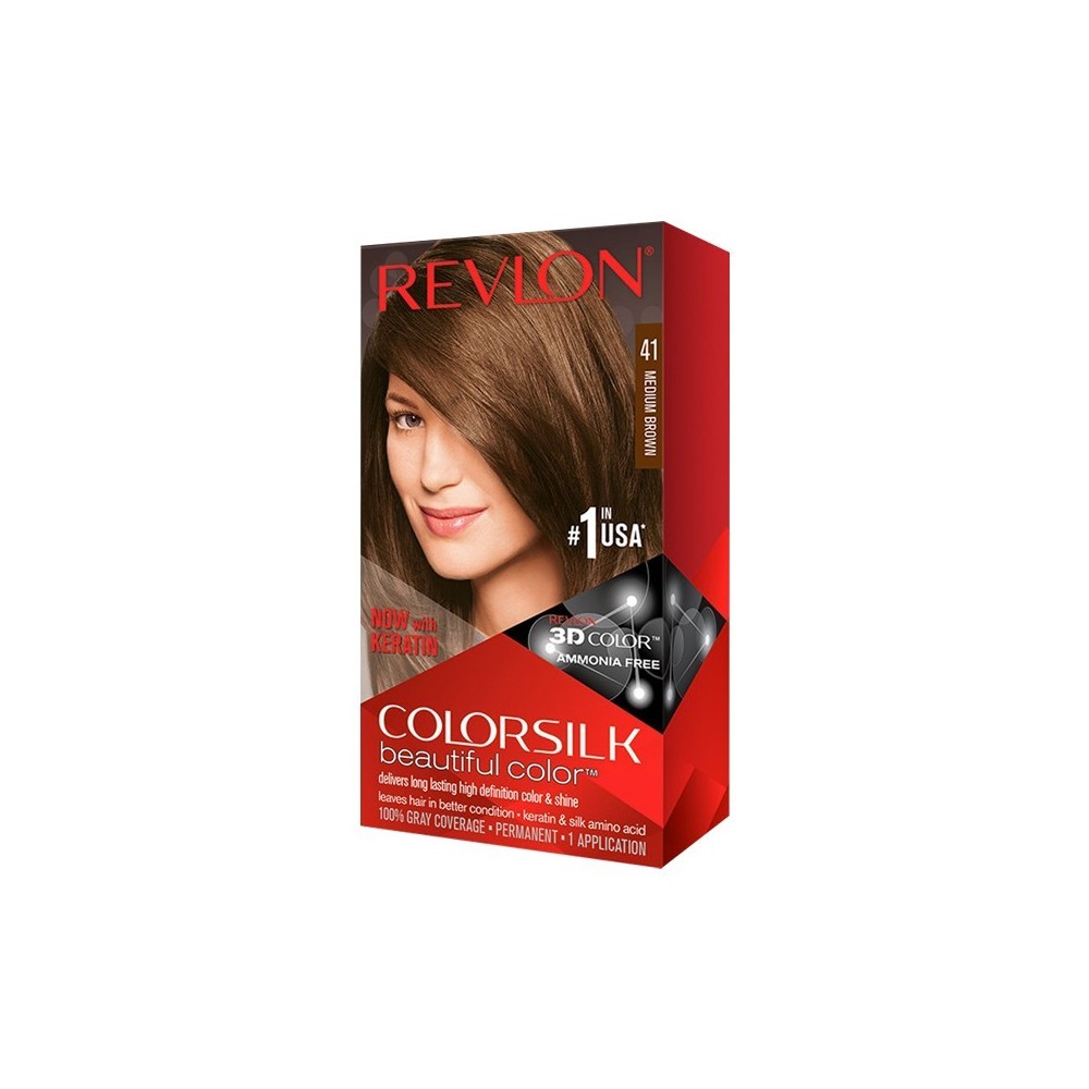 Revlon ColorSilk Beautiful Color Tinta per Capelli - 41 Medium Brown 