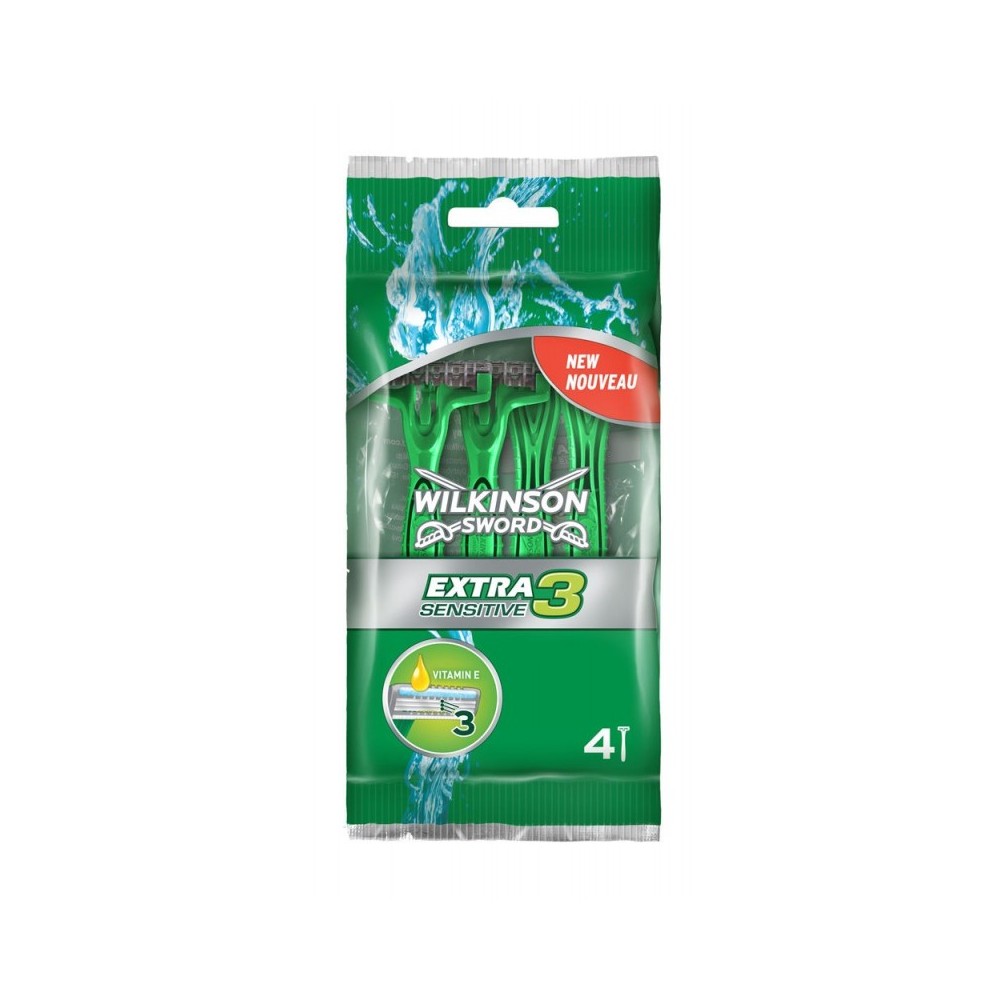 Wilkinson Extra 3 Sensitive Rasoio Usa E Getta 4 pz 