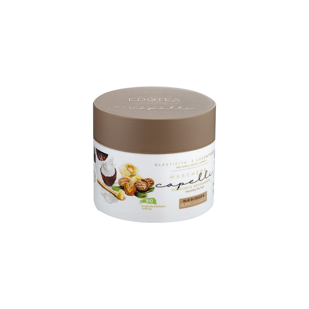 Edotea Maschera Capelli Nutriente Olio di Cocco E Burro di Karitè 250 ml 