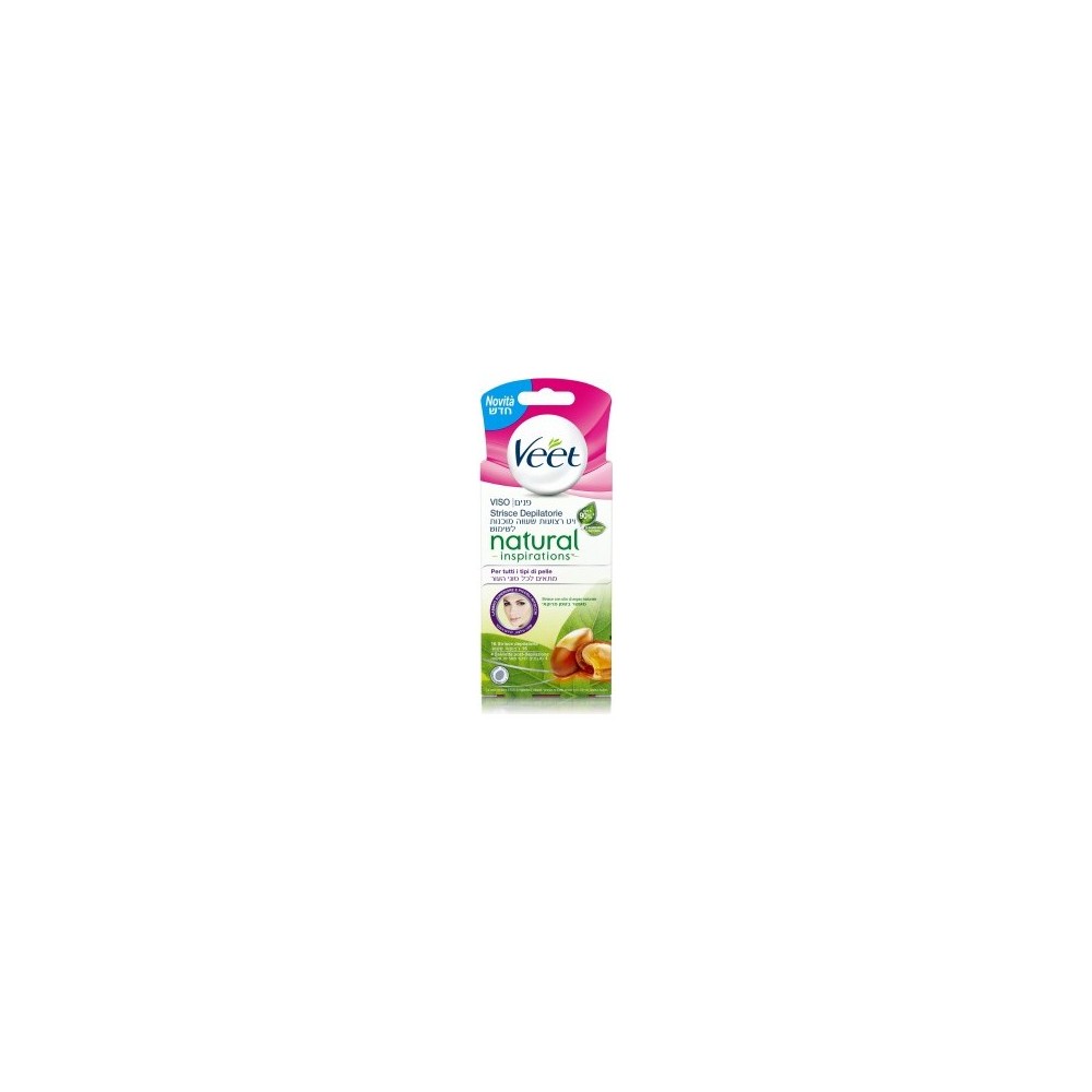 Veet Natural Inspirations Strisce Depilatorie Viso Con Olio di Argan 16 pz 