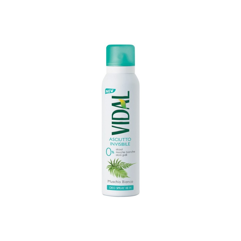 Vidal Asciutto Invisibile Muschio Bianco Deo Spray 150 ml 