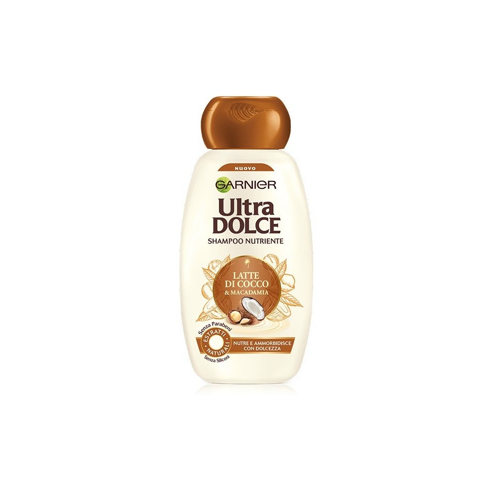 Garnier Ultra Dolce Shampoo Nutriente Latte di Cocco e Macadamia 300 ml 