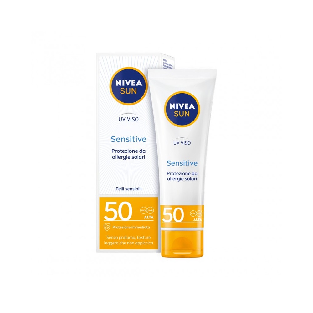 Nivea Sun Uv Viso Sensitive Protezione Da Allergie Solari SPF 50 50 ml 