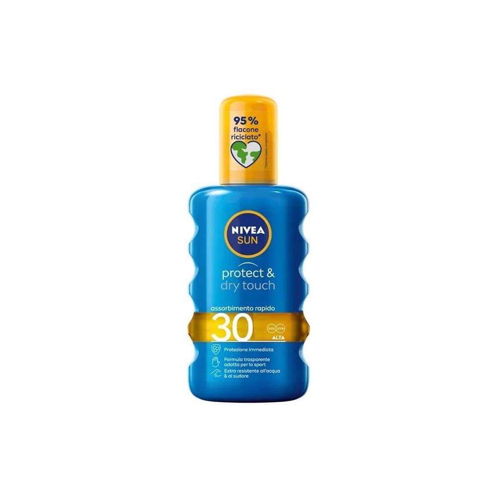 Nivea Sun Protect & Dry Touch Spray Solare Assorbimento Rapido SPF 30 200 ml 