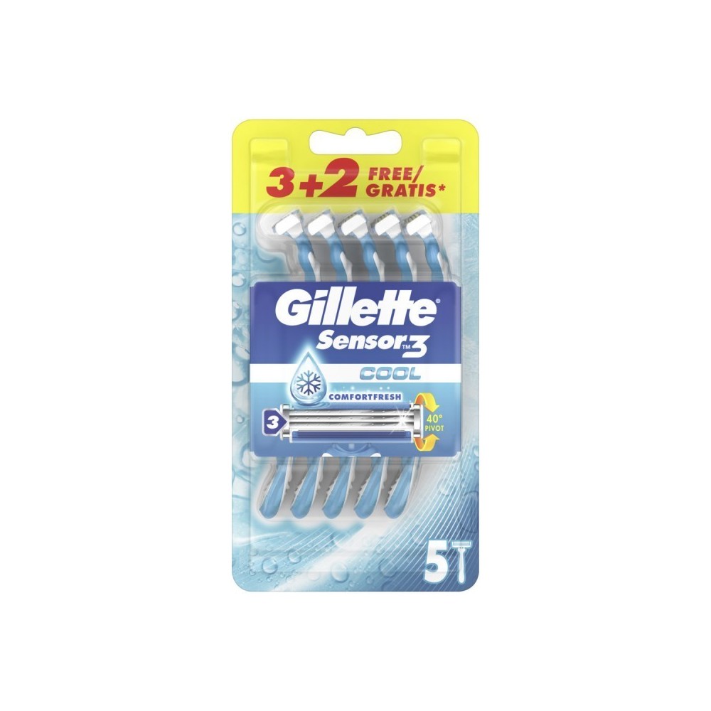 Gillette Sensor 3 Cool - Rasoio Da Uomo Usa E Getta 5 pz 