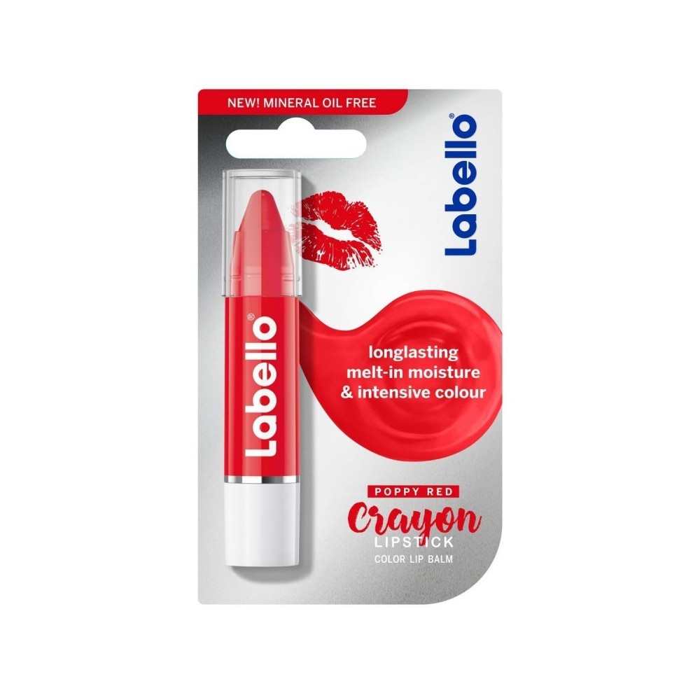 Labello Crayon Lipstick Balsamo Labbra Colorato - 03 Poppy Red 