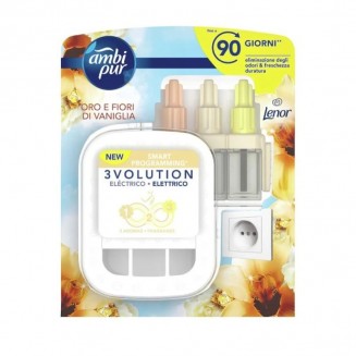 Ambi Pur Starter Kit 3Volution Diffusore Elettrico Oro E Fiori Di Vaniglia 20 ml