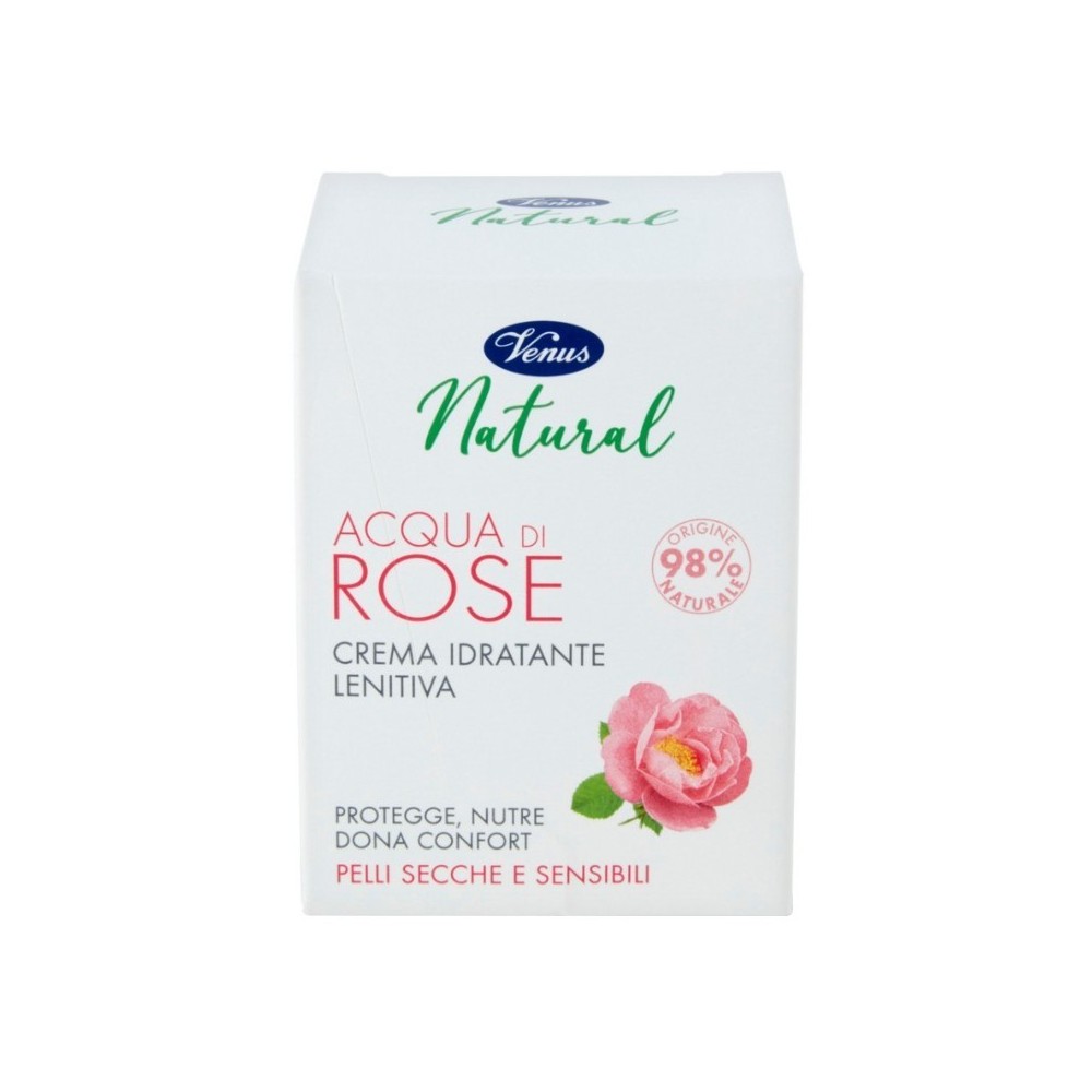 Venus Natural Acqua Di Rose Crema Idratante Lenitiva 50 ml 