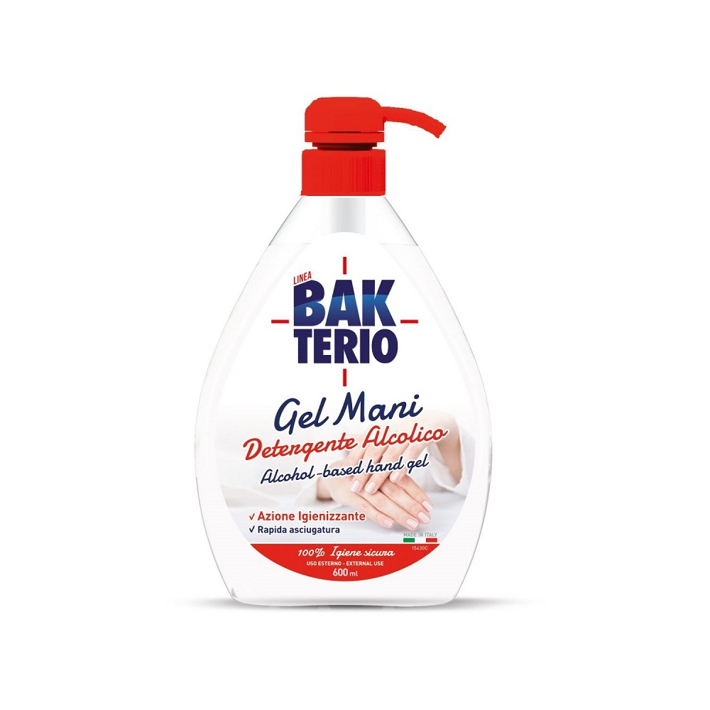 Bakterio Gel Mani Detergente Alcolico 600 ml 