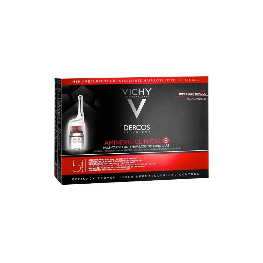 Vichy Dercos Aminexil Intensive 5 Trattamento In Fiale Anticaduta Uomo 21 pz 