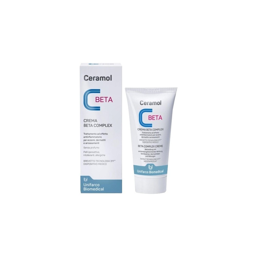 Ceramol Crema Beta Complex - Trattamento Ad Effetto Antiinfiammatorio per Eczemi, Dermatiti e Arrossamenti 50 ml 