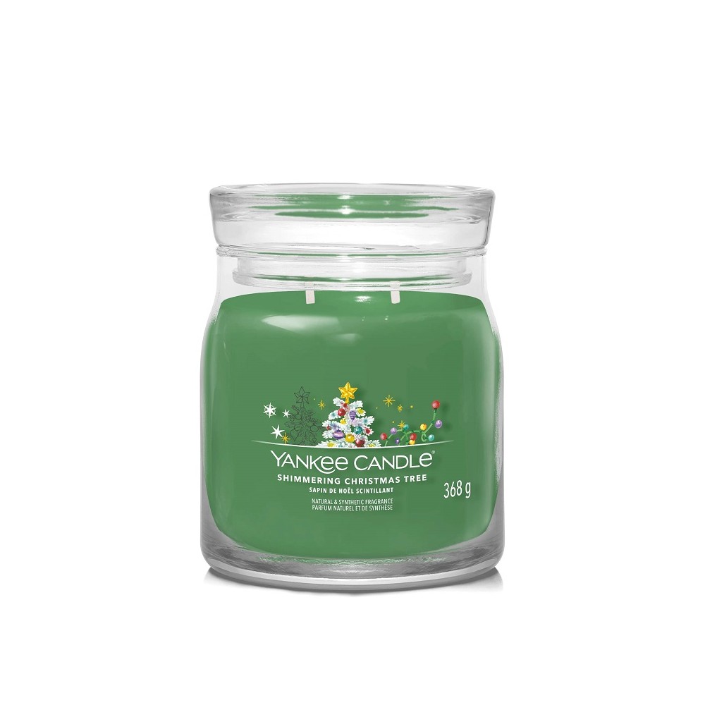 Yankee Candle Candela Profumata In Giara  Media Shimmering Christmas Tree 368 gr 